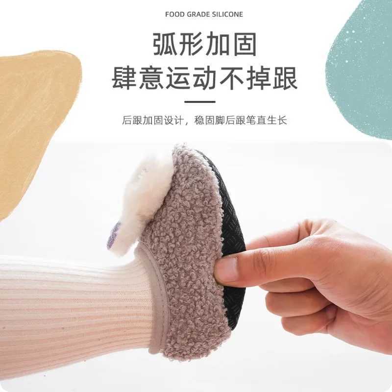 Baby Floor Socks Cartoon Plush Soft Sole Baby Slippers Toddler Warm Shoes Children Soft Nonslip Prewalkers Indoor Home SlippersJ250930