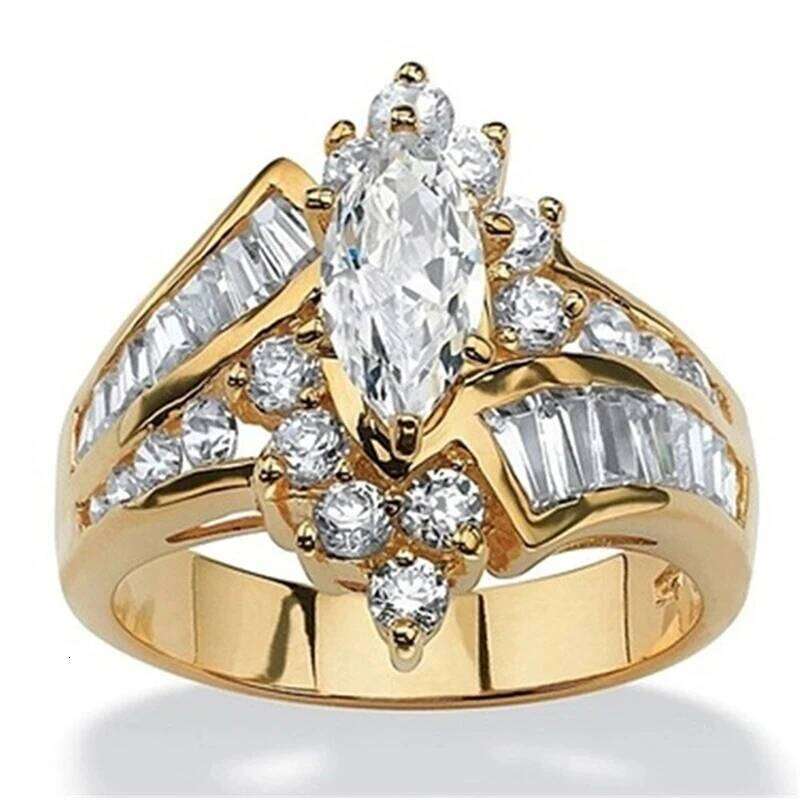 Crown Crystal Wedding Engagement Rings For Women Jewelry Charms Finger Party Gift