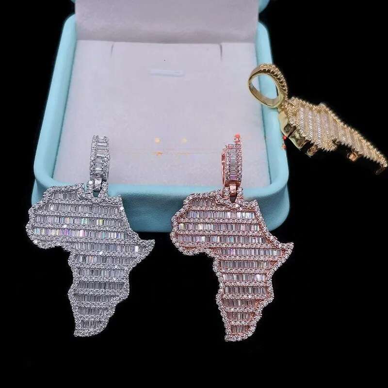 Hip Hop Jewelry Pass Dia Tester Bling Large 2.25 Inches Iced Out Baguette Moissanite Africa Pendant for Chain Men Women