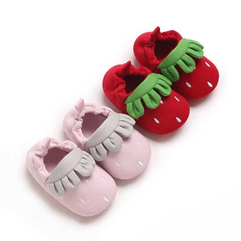 Cute Strawberry Baby Shoes Pure Cotton Soft Sole Anti Slip Walking Shoes Breathable And Warm Outdoor Newborn ShoesJ250930