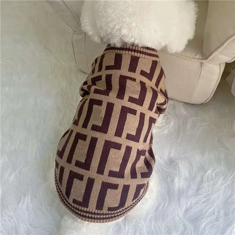 2025 new s Apparel Autumn Winter Plaid Pet Fashion Embroidery Classic Puppy Sweater Designers Dog Clothes With Letters