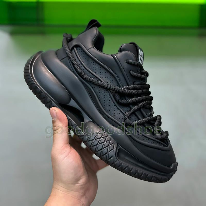 Autumn breathable running shoes Versatile mens trainers Trendy Pure black white Comfort Durable chunky sneakers Size 39-44