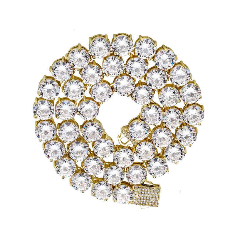 Wholesale Hip Hop 10K 14K VVS VS Lab Grown Dia Link 9mm 10mm Sterling Sier Moissanite Tennis Chain Necklaces