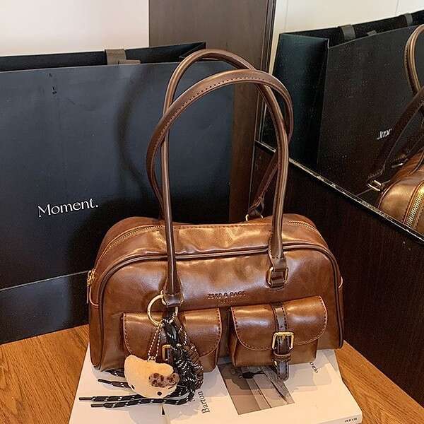 designer bag Luxury bag Handheld Boston Pillow for Women, New Autumn and Winter Single Shoulder Bag, Large Capacity Commuter College Style Underarm Ba