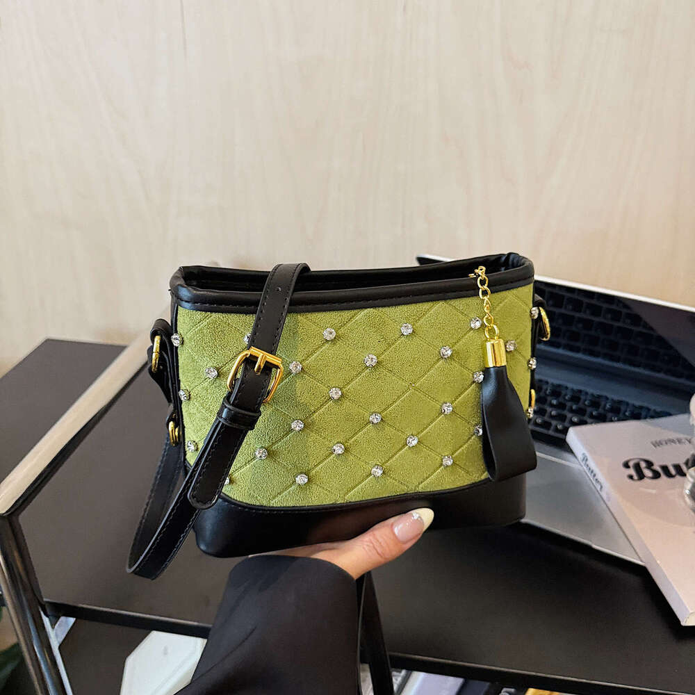 designer bag Luxury bag Fashion Quilted New Casual Versatile Niche Crossbody with Rhinestones Bucket Bag for Women
