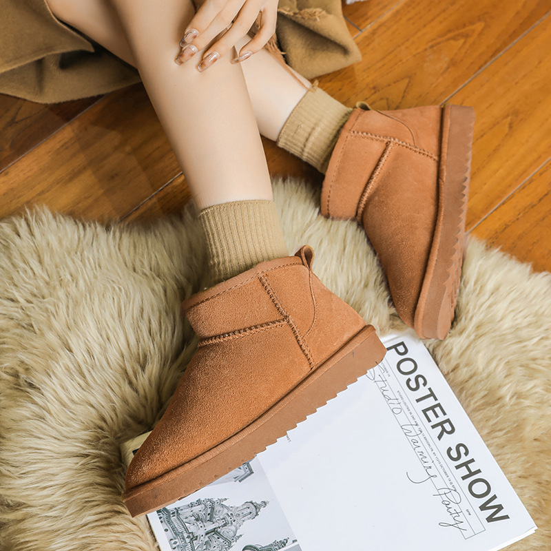 EBV designer shoes free shipping High quality cowhide winter new snow boots for woman thick keep warm non slip cotton shoes size 35-40
