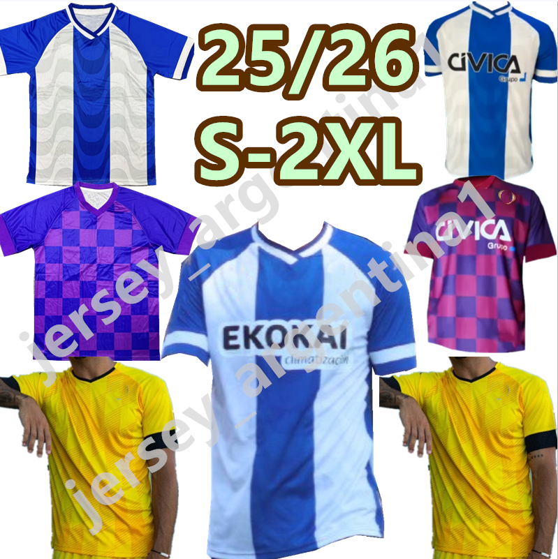 Hercules Alicante 25 26 Soccer Jerseys 2025 Home Away SOLDE NICO D.ROMERA COSCIA JAVI MORENO ARANDA ARTILES RETUERTA for uniform men's and children's set football