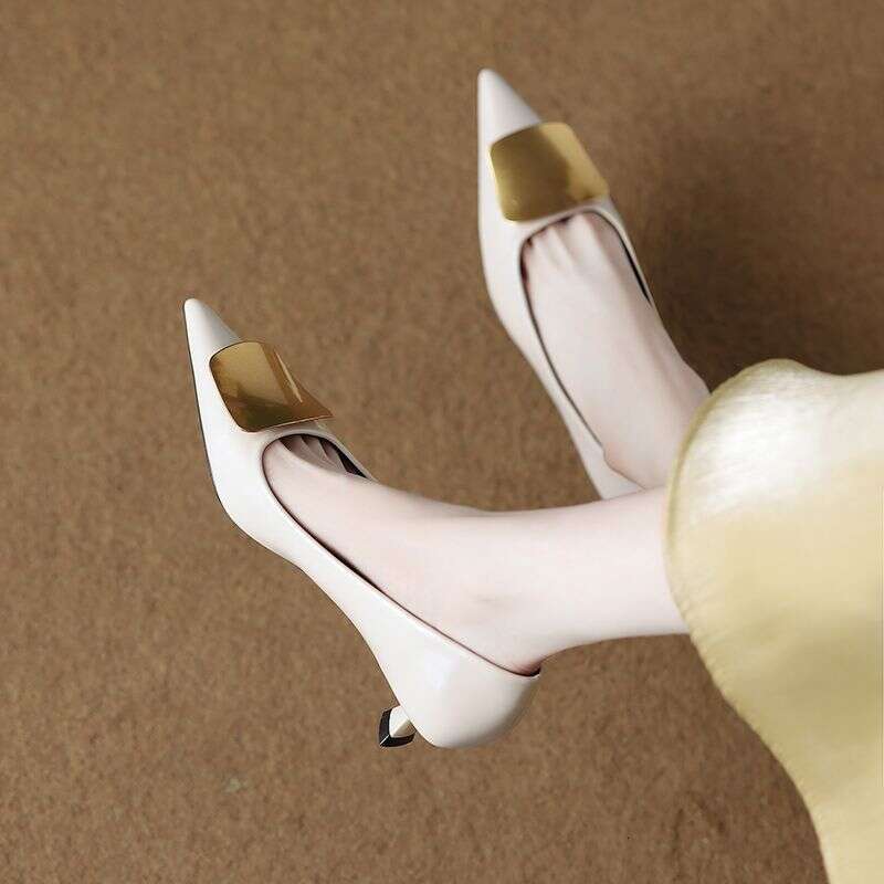 2025 New Soft Leather heelegant French Style Slip-On Pointed Designer Shoe Toe Shallow Mouth Stunning Comfortable High heel Commuter Shoes