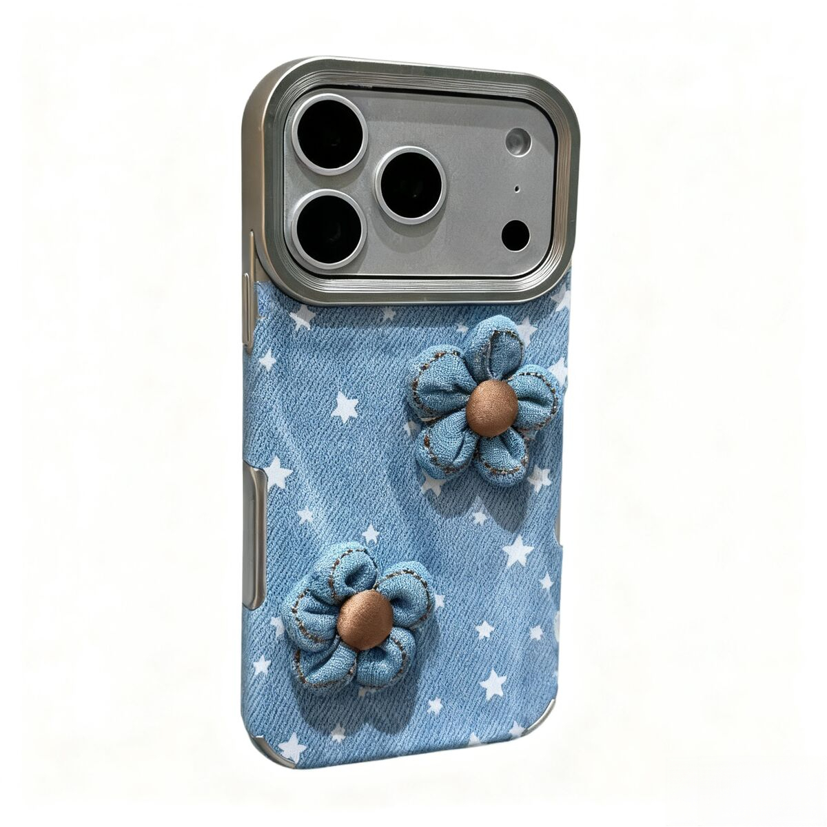 Compatible with iPhone 17 Pro Max Cute Flower Floral Case, Soft Shockproof Protective Phone Case for iPhone 16 Pro Max Women Girls Flower Blue