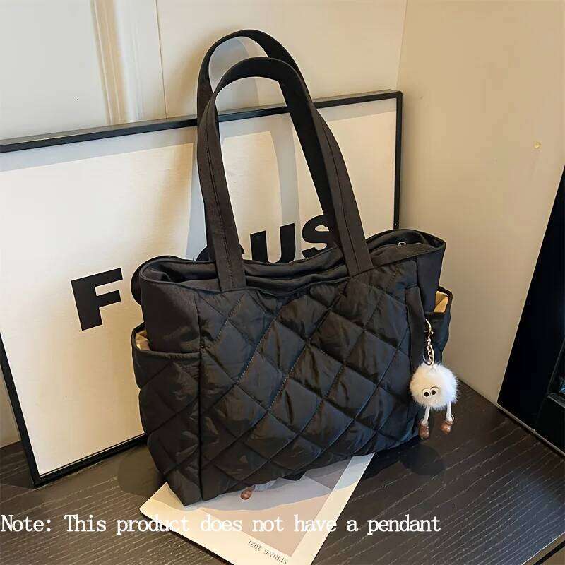 Korean Ins Women's Tote Bags Large Capacity Shoulder Bag Lightweight Soft Nylon Handbag For Daily Shopping Travel