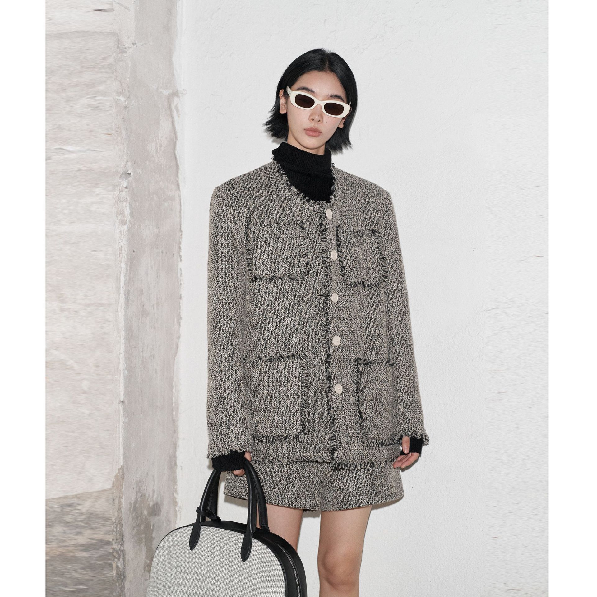 2025 Designer Jacket Style Women's Coat Autumn Fashion Tassel Edge High Thick Wool Short Coat Autumn/Winter New Luxury Jacket Coat