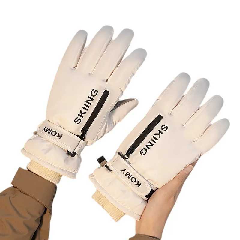 Skiing and cycling outdoor gloves for men and women in winter warm and thickened with fleece anti splashing and anti slip Z250925