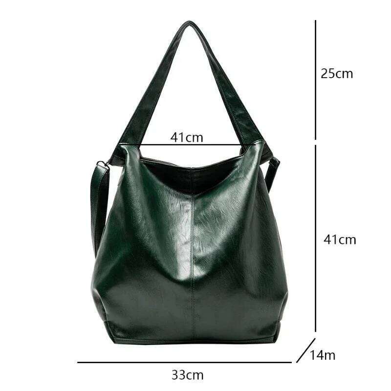 Fashion Big Tote For Women Capacity Retro Shoulder Bags Soft Leather Crossbody Handbags Large Lady Shopper Bag
