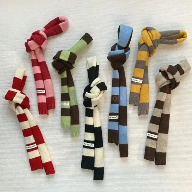 Vintage Stripe Color Neckerchief Sausage Pattern Scarf Soft Warm Fashion Scarves for Fashion Youth 250929