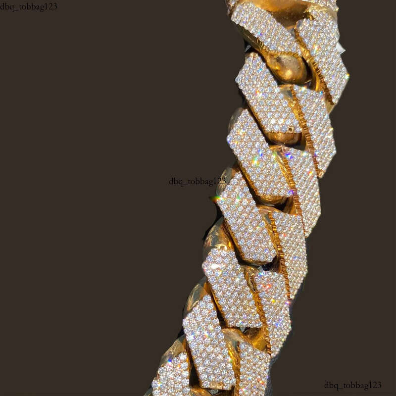 Custom 10k 14k Real Solid Gold Miami Cuban Link 20KT LG Dia Chain for Rappers Man VVS Moissanite Necklace Women