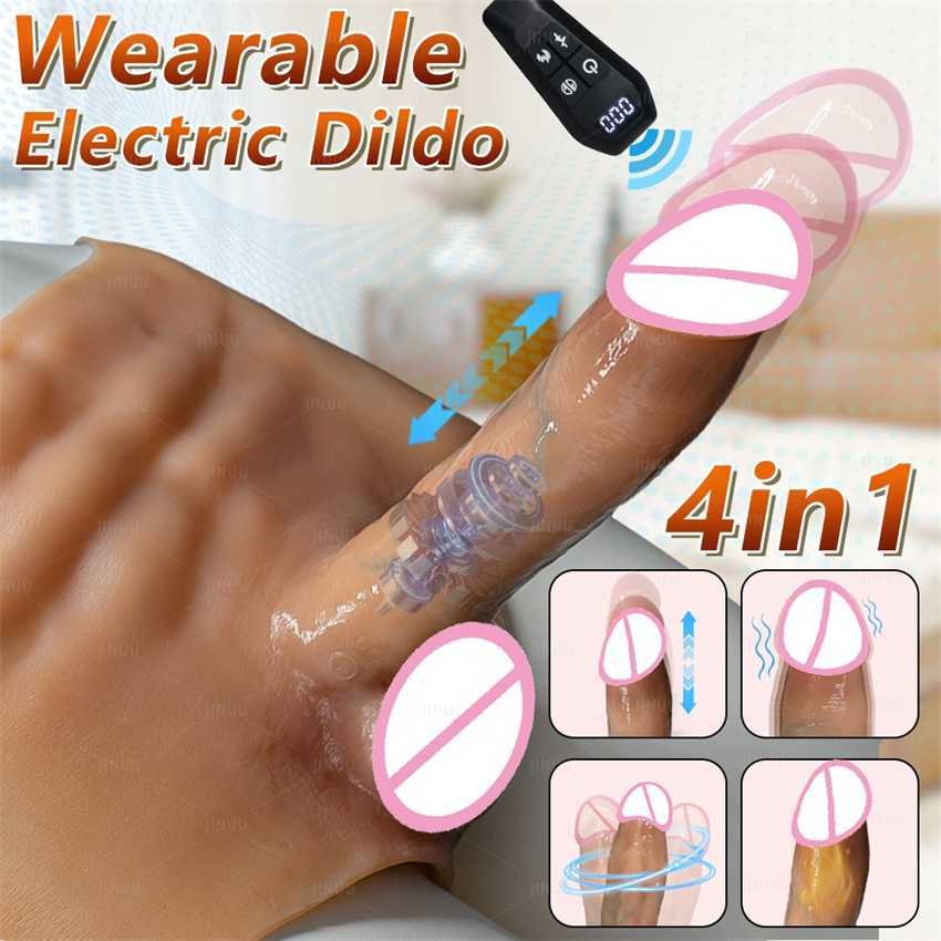 Ergonomic Design Thrusting Rotation Dildo Wearable Underwear Vibrating Heating Realistic Dildo Lesbian Big Penis Sex Vibrator Toy for Woman Men