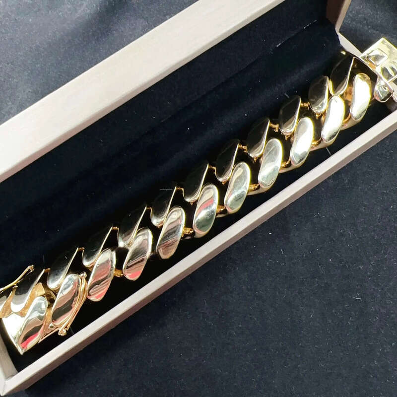 30MM Big Size Men Hip Hop Jewelry Brass Real Gold Plated k Chain Cuban Bracelet