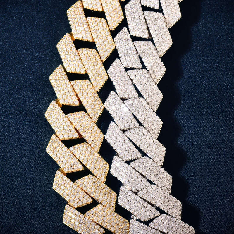 Hip Hop 20mm Dia Cuban Spring Clasp Necklace Personality Copper Inlaid Zircon Multiple Sizes Accessories Jewelry Bulk goods wholesale