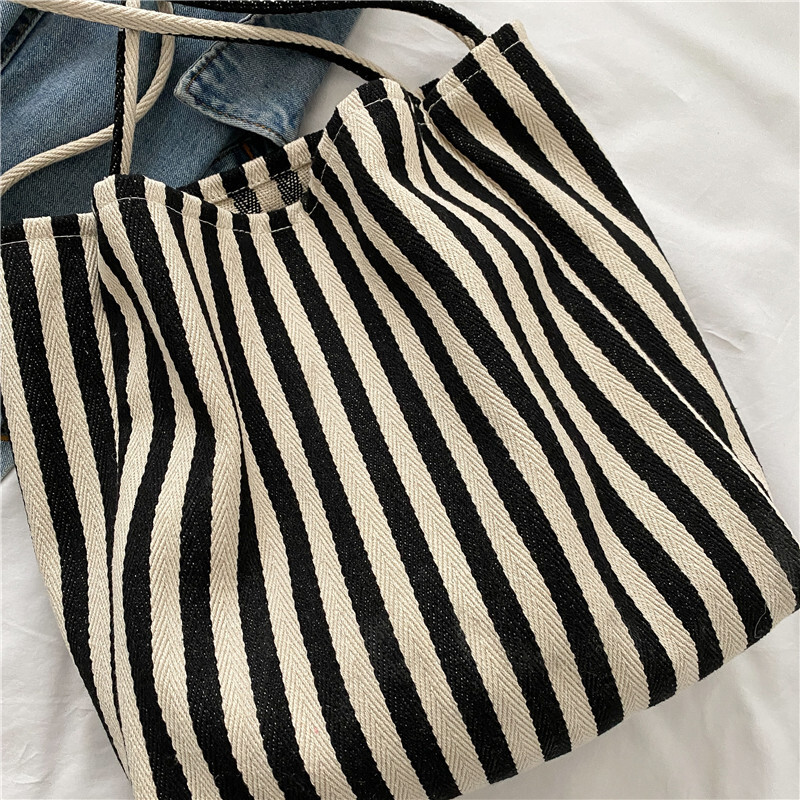 Designer Retro Large Capacity Handbag 2025 New Striped Shoulder Bag