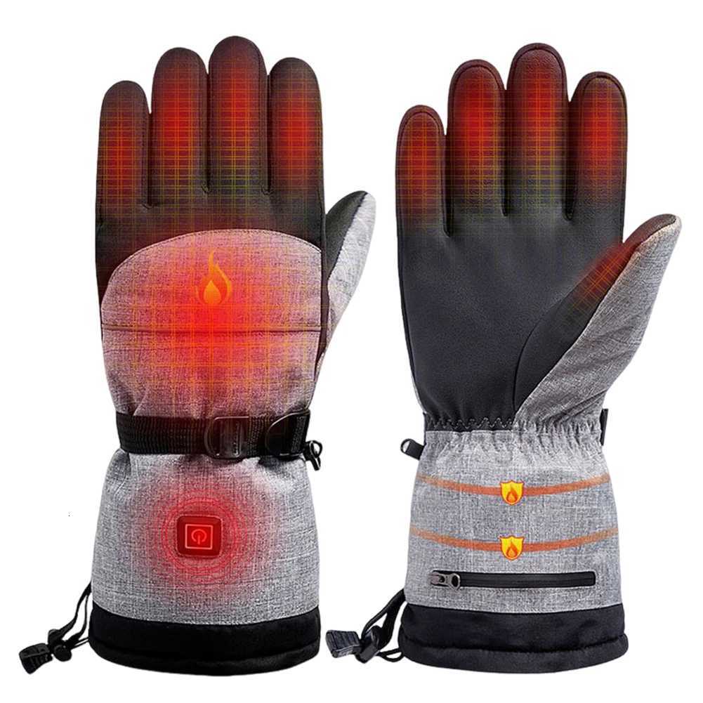 1Pair Winter Heating Gloves Thermal Electric 5000mAh Battery Waterproof Rechargeable for Outdoor Climbing Hiking Skiing Cycling Z250925