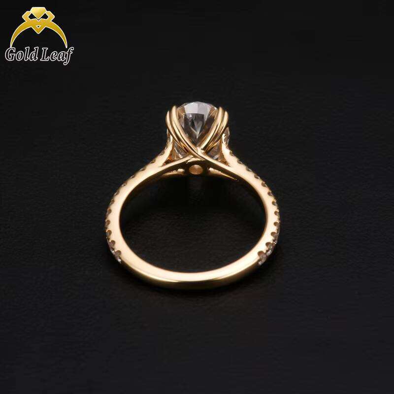 Leaf Jewelry LGl Oval Cut VVS Lab Grown Engagement Luxurious Women's Gold Wedding Ring