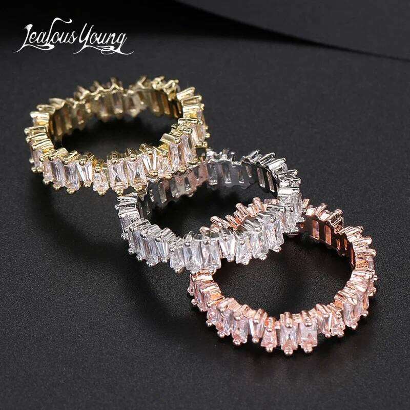 Female White Crystal Stone Irregular Zirconia Wedding Rings for Women Trendy Geometric Zircon Engagement Ring