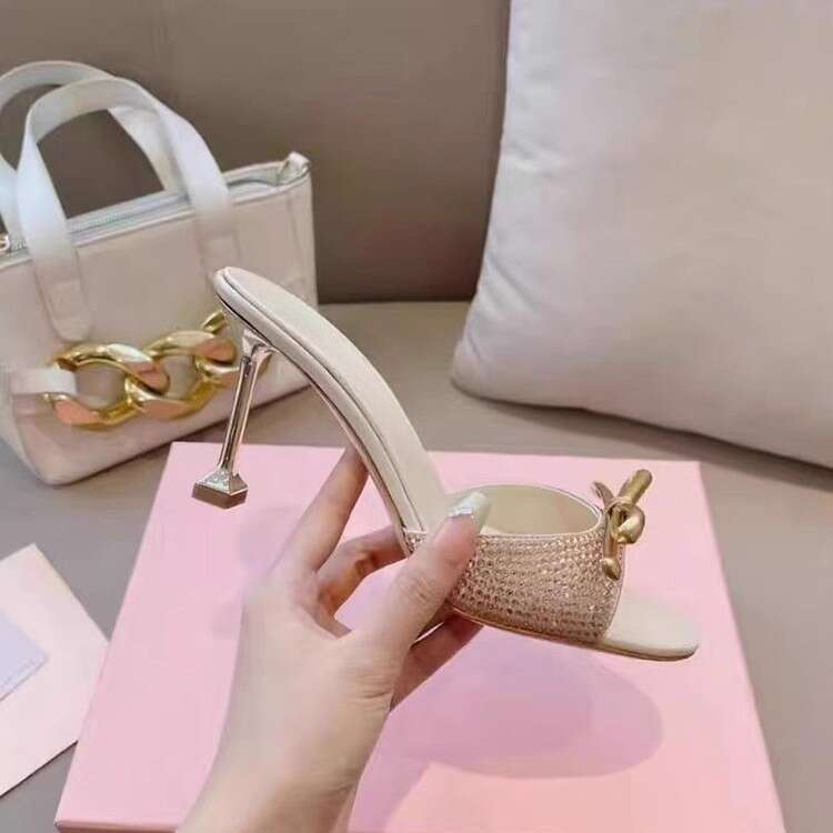 Rhinestone Strap for Women 2025 New Fashion Show High heels Thin Designer Shoe heel Round Toe Bowknot Sandals