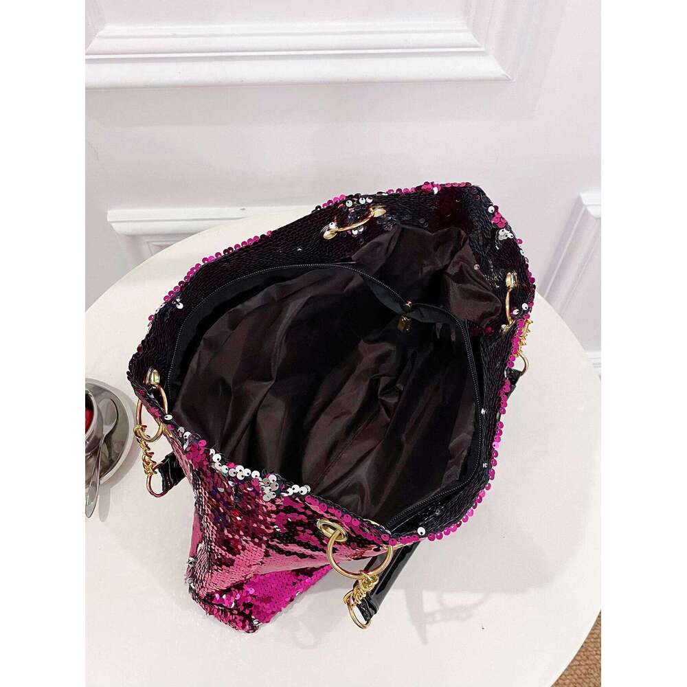 Fashion sequin portable pot female large capacity travel single shoulder versatile ladies bag