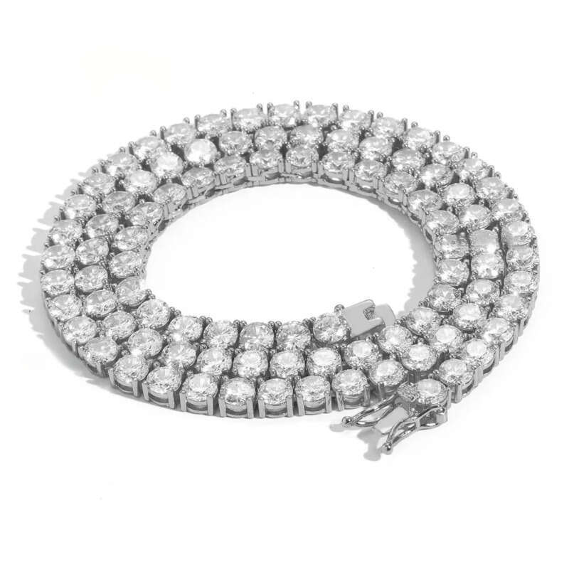 European and American hip-hop necklace, unisex tennis chain, 3mm single-row moissanite necklace