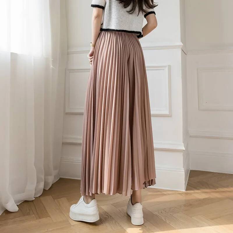 Women Elegant Chiffon High Waist Wide Leg Pants Casual Korean Fashion Pleated Loose Trousers Clothes Comodi Pantalones De Mujer dongdumaoyi