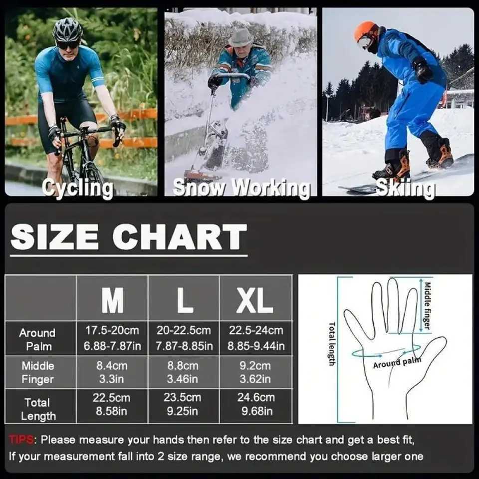 Winter Gloves Waterproof Thermal Sport Glove for Men Women for Running Cycling Driving Ski Hiking Warm Glove for Work Z250925
