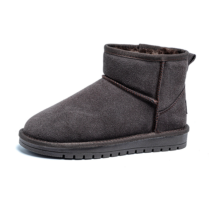 Designer shoes free shipping High quality winter plush and thick leather waterproof anti slip and warm snow boots for men and women size 35-45 brown b