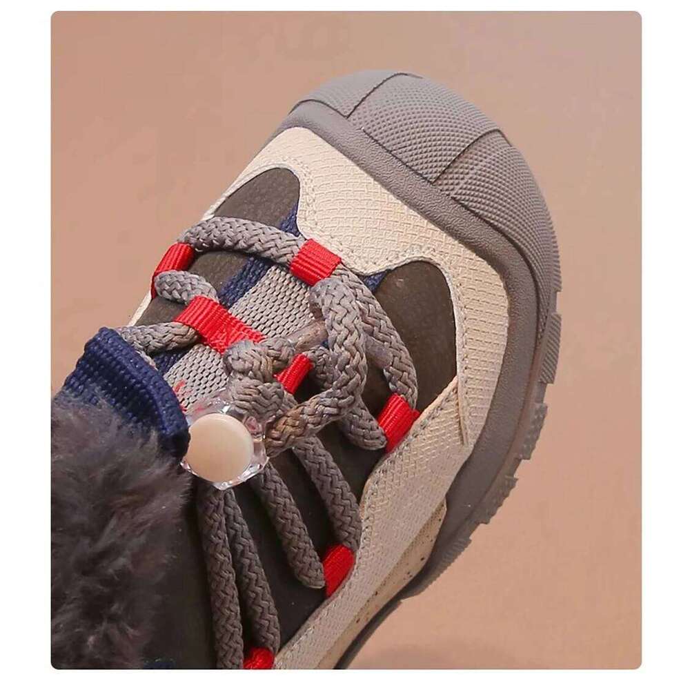 PU Leather Children's Snow 2025 Trend Fashion Kid's Plush Boots Winter Faux Fur Teenager Boy's Gril's Warm Cotton Shoes