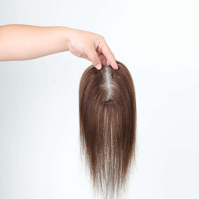 Hairpiece with Side Bangs, Fully Handwoven Real Human Hair, Platinum Top Hairpiece, Lightweight and Breathable, Increases Hair Volume, Xuchang