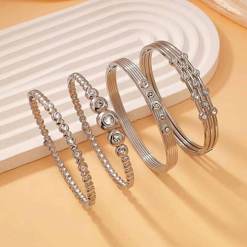 Fashion Designer sterling silver Jewelry Gold-Plated Waterproof Fine Geometric Bracelet & Bangle