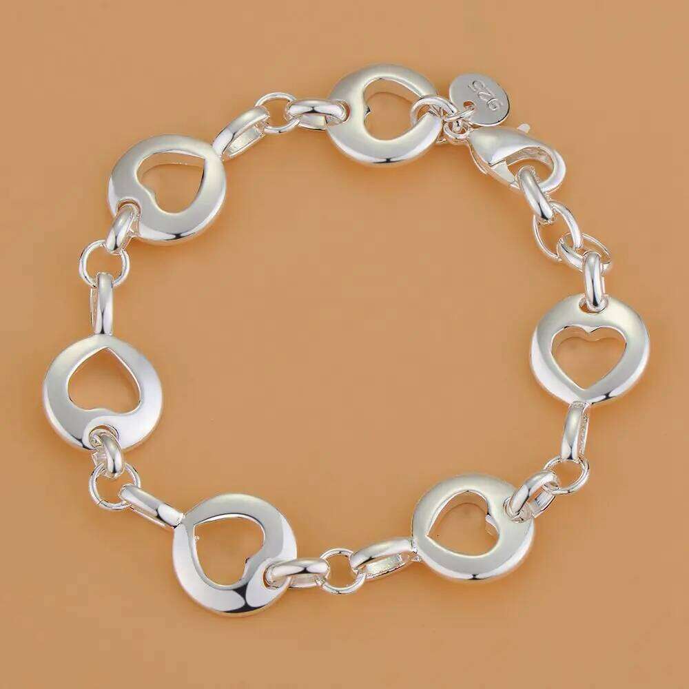 Sterling Sier Bracelet Heart High Quality Romance Chain For Woman Men Fashion Engagement Party Wedding Jewelry Gift