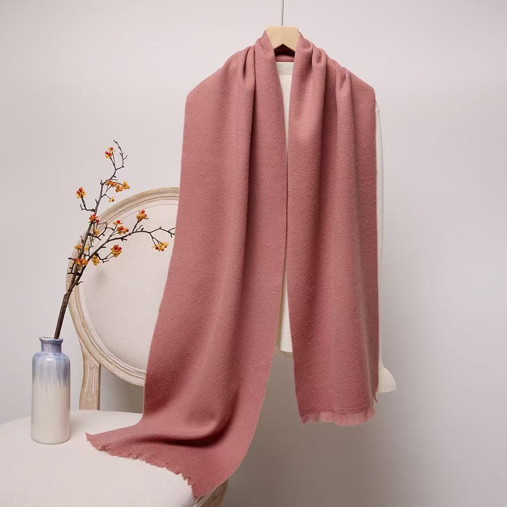 T1955 pure wool scarf autumn and winter warm all-match solid color