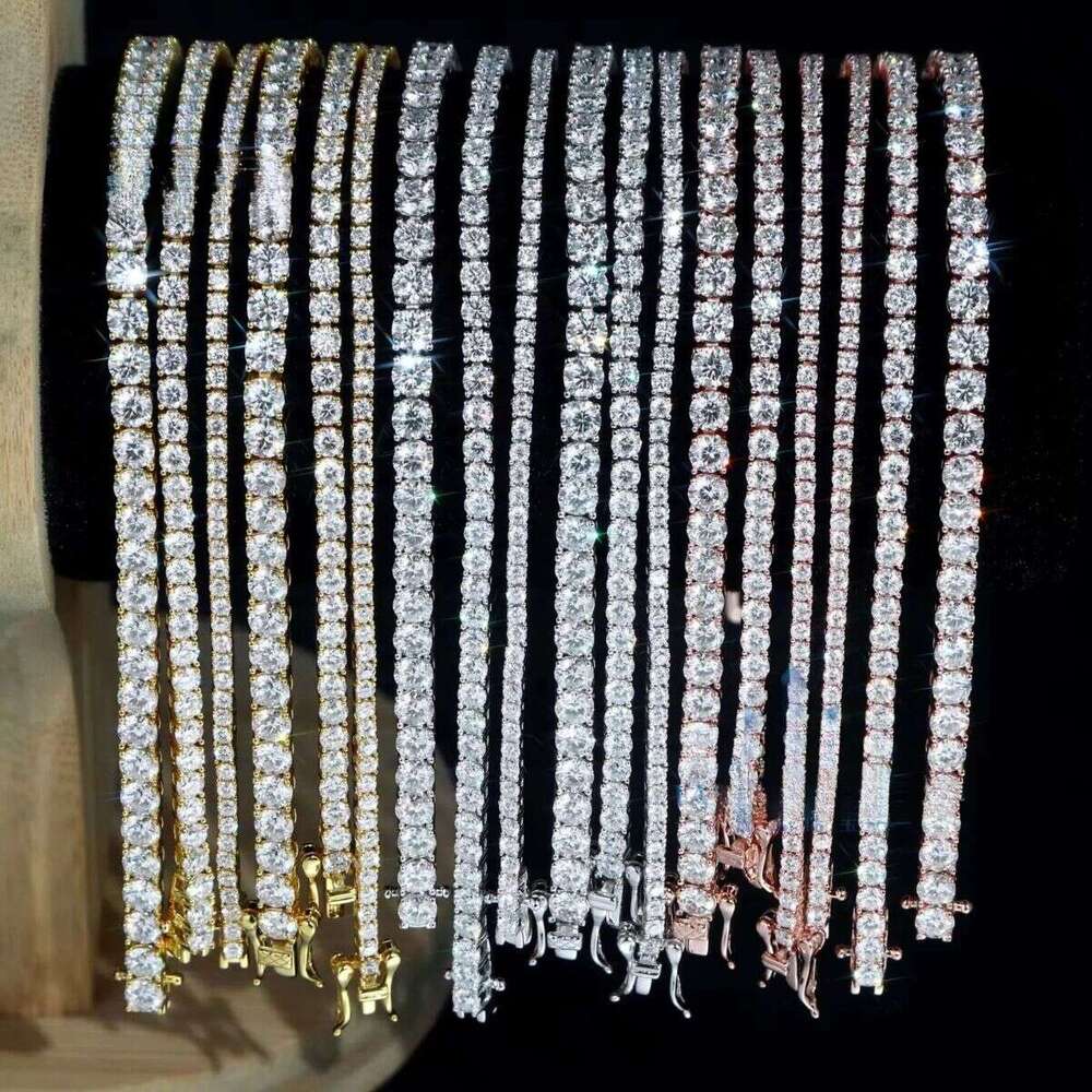 Fast Delivery High Quality Tennis Chain 2mm 3mm 4mm 5mm 6.5mm Shining Brightly D VVS Moissanite Women Men Necklace