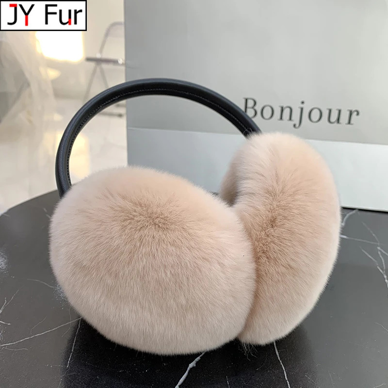 Natural 100 Rex Rabbit Fur Earmuffs Fashion Women Warm Russia Winter Real Fur Earmuffs Children Ear Cover fur Earlap Girl 250930