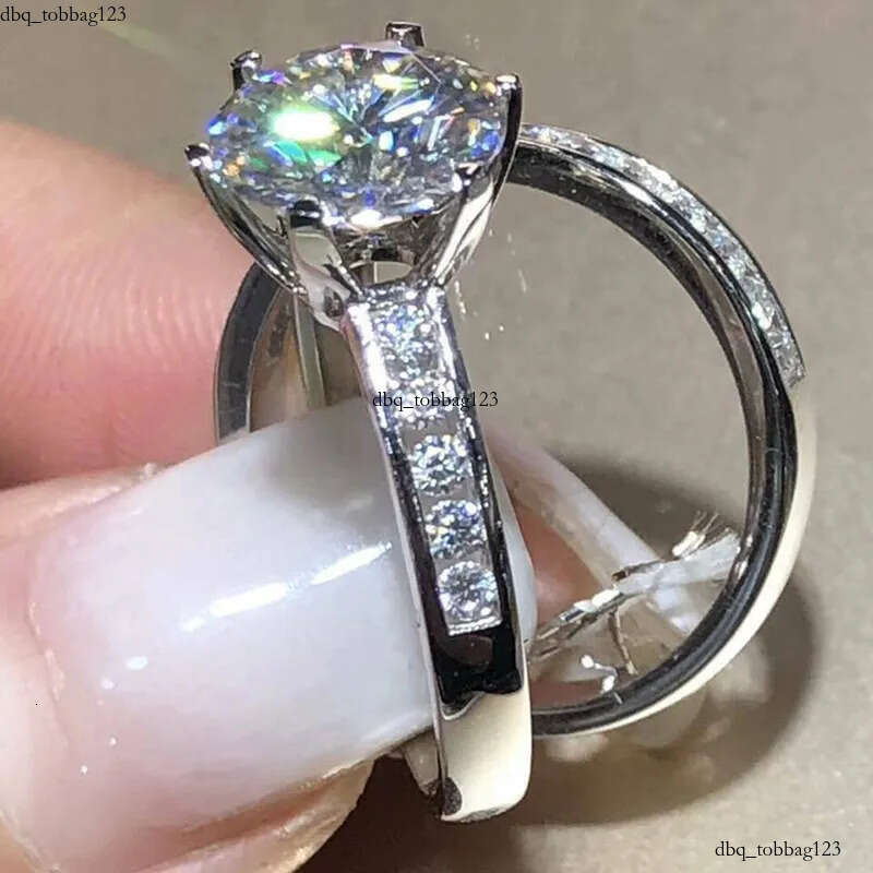 2024 Choucong Six Claw Wedding Rings Classical Jewelry Sterling Sier Fill Large Round Cut 5A Cubic Zircon CZ Dia Women Couple Bridal Ring Set Gift