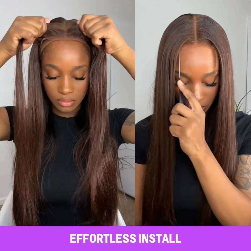 Ready To Go Front Body Wave 7X4 Pre Cut HD Lace Hair 250% Straight Virgin Human Glueless Wigs Xiusiyuan2510
