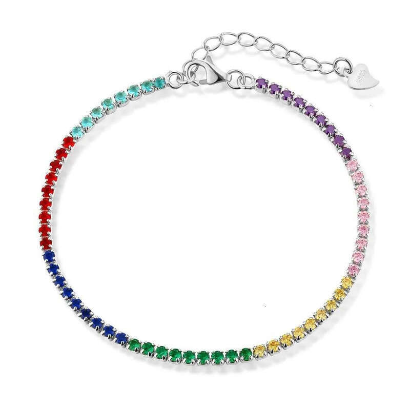 JS6004 sterling sier Iced out dia moissanite bracelet 2/3/4mm cz tennis hand bracelets for women
