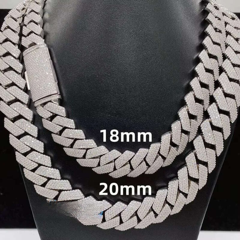 15MM 18MM 20MM Heavy Custom Hip Hop Iced Out Jewelry Moissanite Dia Cuban Link Chain