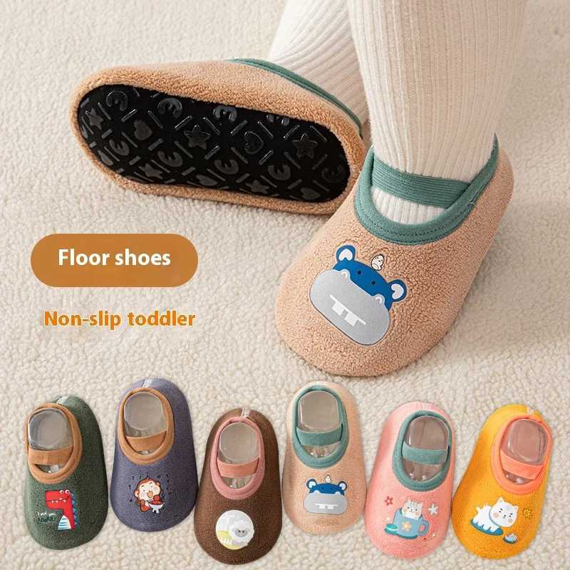 Baby Toddler Shoes First Walkers Nonslip Thickening Shoes Sock Floor Shoes Foot Socks Animal Style for For Babies Flat ShoesJ250930