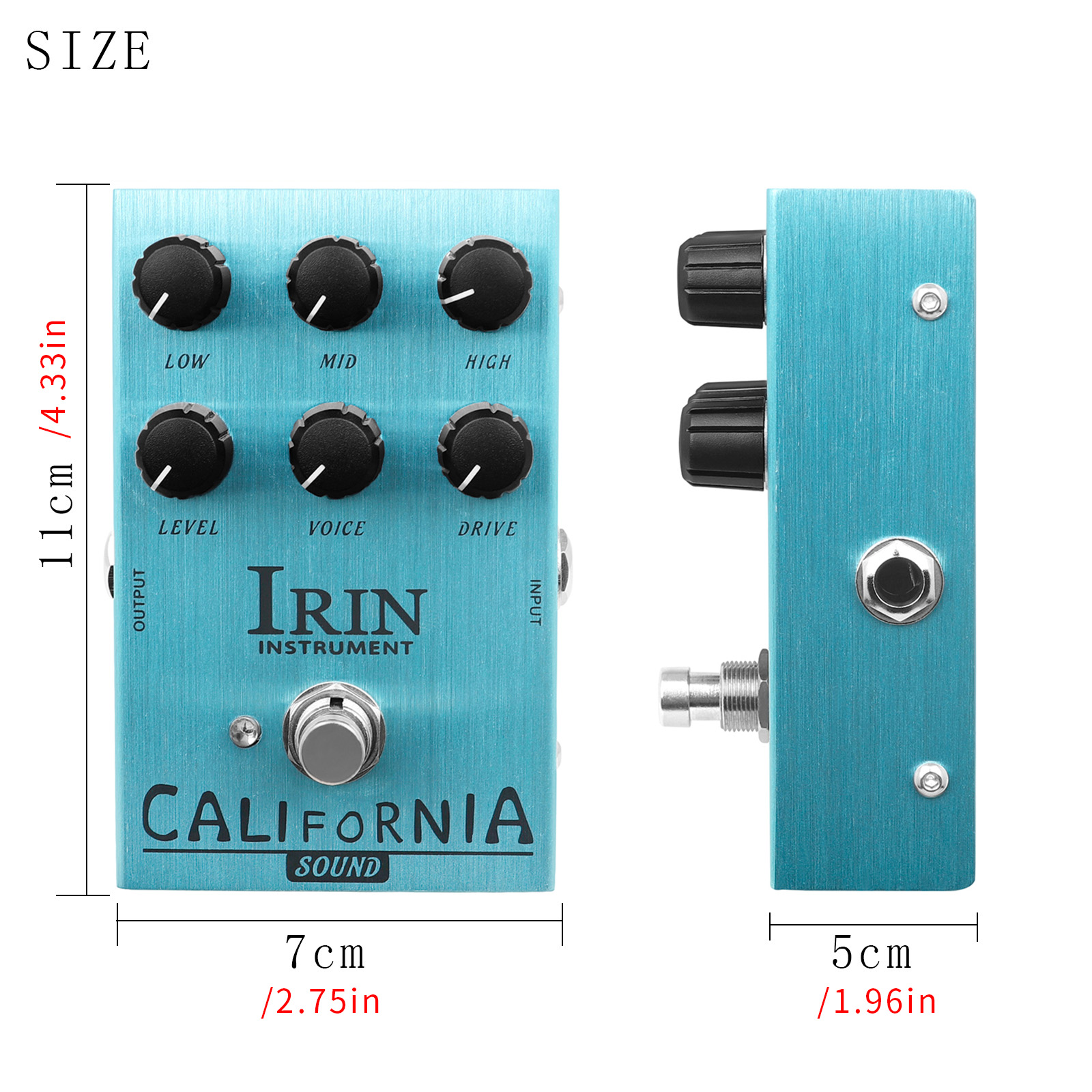 IRIN Guitar Effects Pedal Series with Amp Simulation, UZI Distortion, and Overdrive Effects in Multiple Colors (Light Blue, Blue, Gold, Purple, Black,