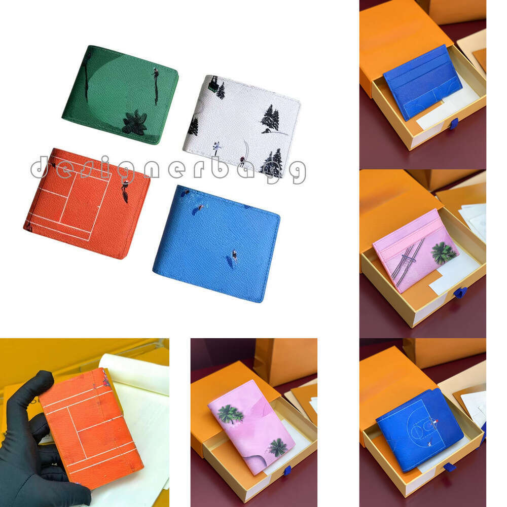 Designer purses Old money style Coconut women sport skiing Basketball leather print Cartoon coin brown passport ID case pock cardholder credit thin bus card clip d7