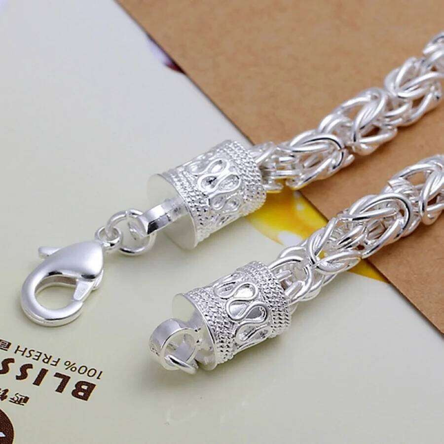 Retro Elements Fashion Sterling Sier Bracelets Chain Jewelry for Women Men Gift Fine Pretty Wedding 20cm