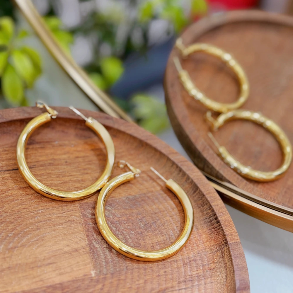 Earrings Hoops Fashion Copper Women Metal Round Stainless Steel Womens Jewelry 250930