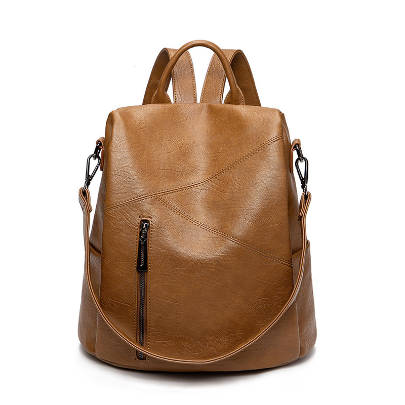 Designer Women's New 2025 Fashion Multi functional Splicing Cowhide Backpack