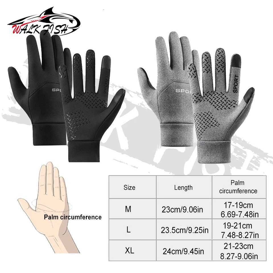 WALK FISH Elastic Nonslip Fishing Gloves Plus Velvet Windproof Stretch Fabric Warm Smooth Touch Screen Experience Sports Gloves Z250925